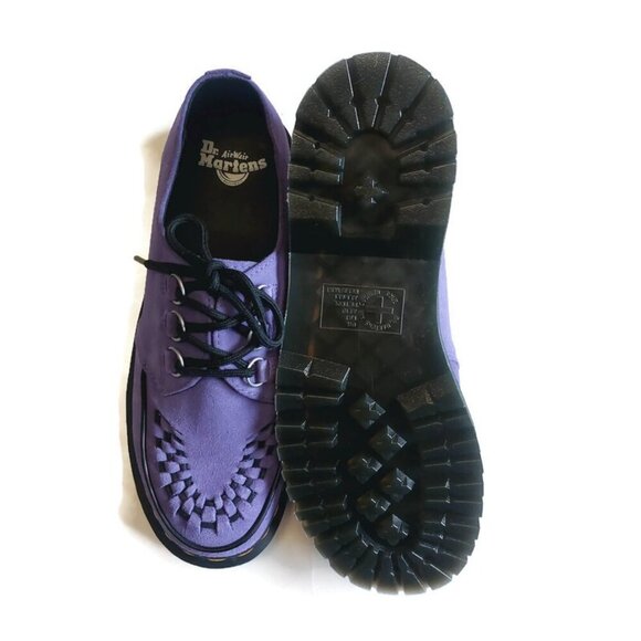 Dr Martens Mens 9 Womens 10 Ramsey Woven Suede Creepers Shoes Twilight Purple